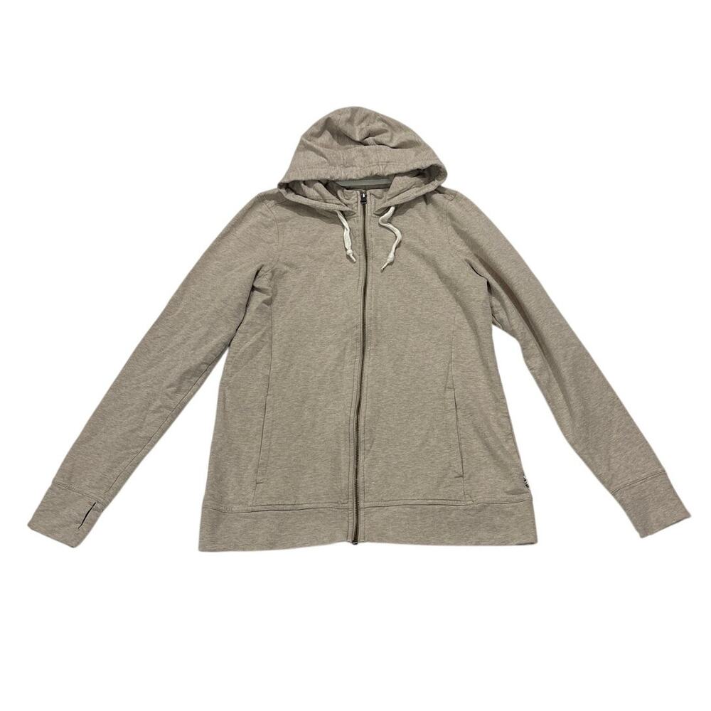 Pact Women’s Medium Wheat Heather Perfectly Lightweight Zip Hoodie Lounge Comfy